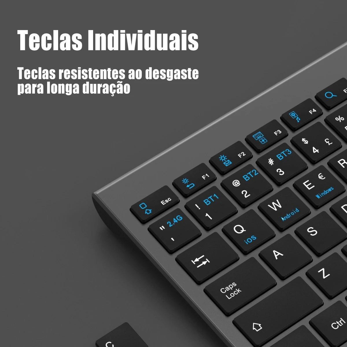2.4g Wireless Wireless Bluetooth Keyboard And Mouse Kit Rechargeable Abnt2 Bk-8078