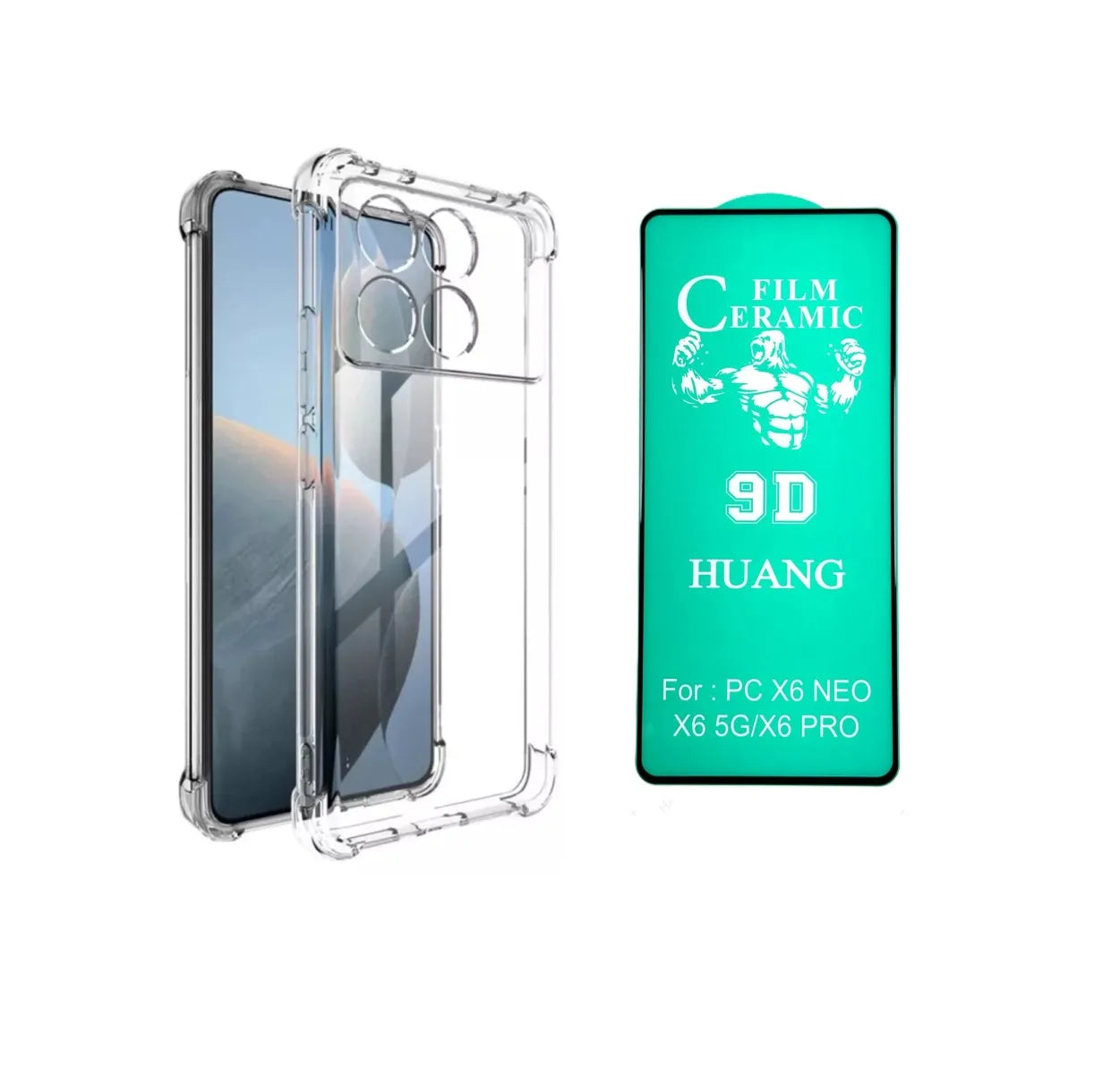 9D Ceramica Film + Anti Impact Case for Xiaomi Poco X6 / Poco X6 Pro Case