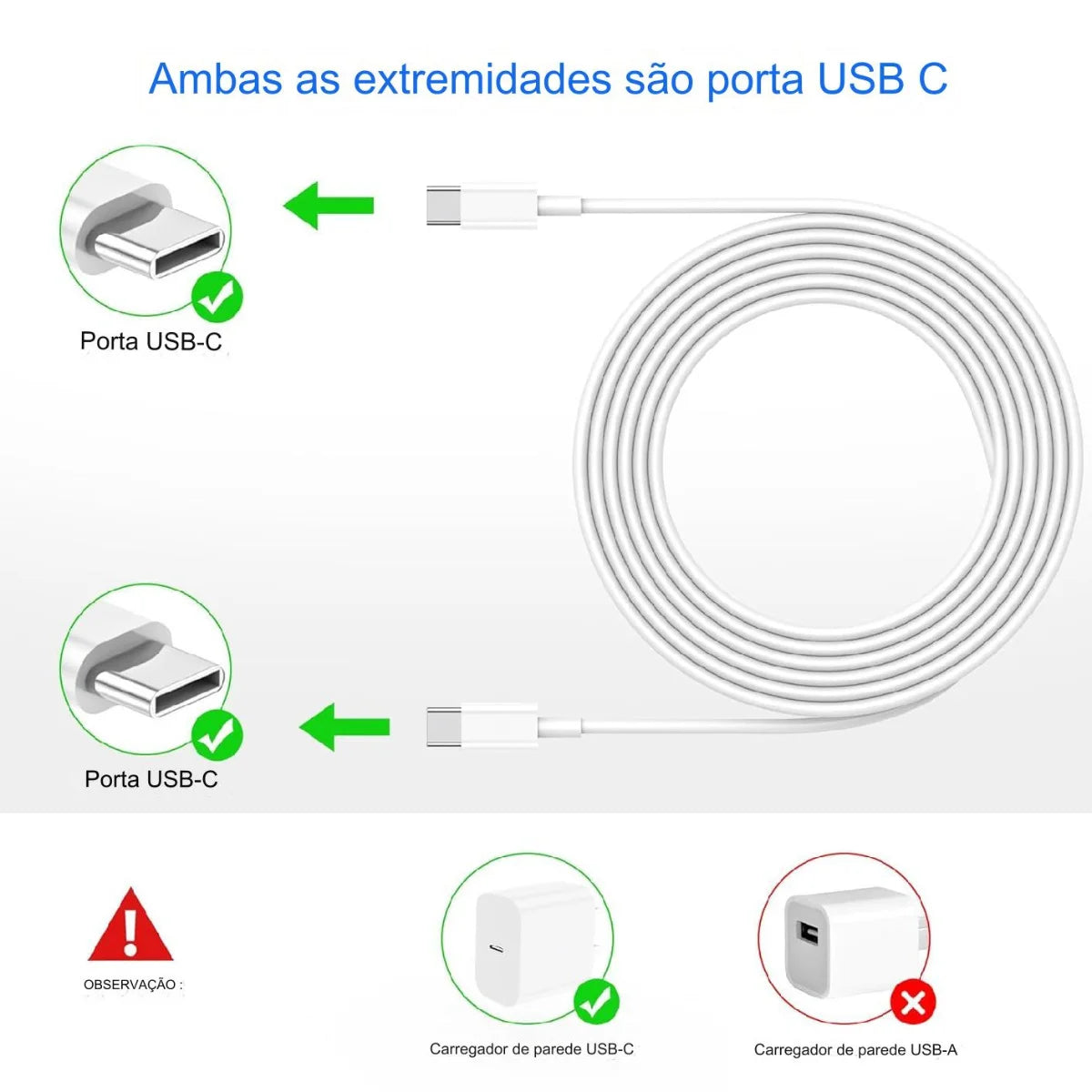 1 Meter Type-C Turbo Usb-C Two-End Charger Cable