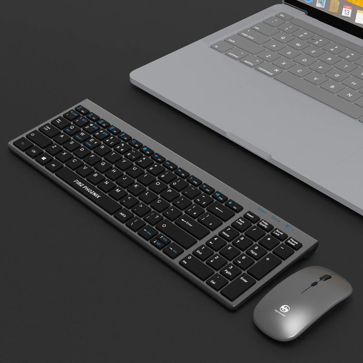 2.4g Wireless Wireless Bluetooth Keyboard And Mouse Kit Rechargeable Abnt2 Bk-8078