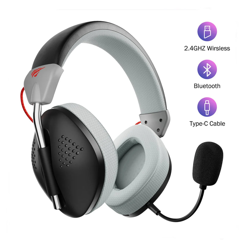 Headset Gamer Havit Gamenote Fuxi H4 Bluetooth Wireless 2.4GHz USB Cinza