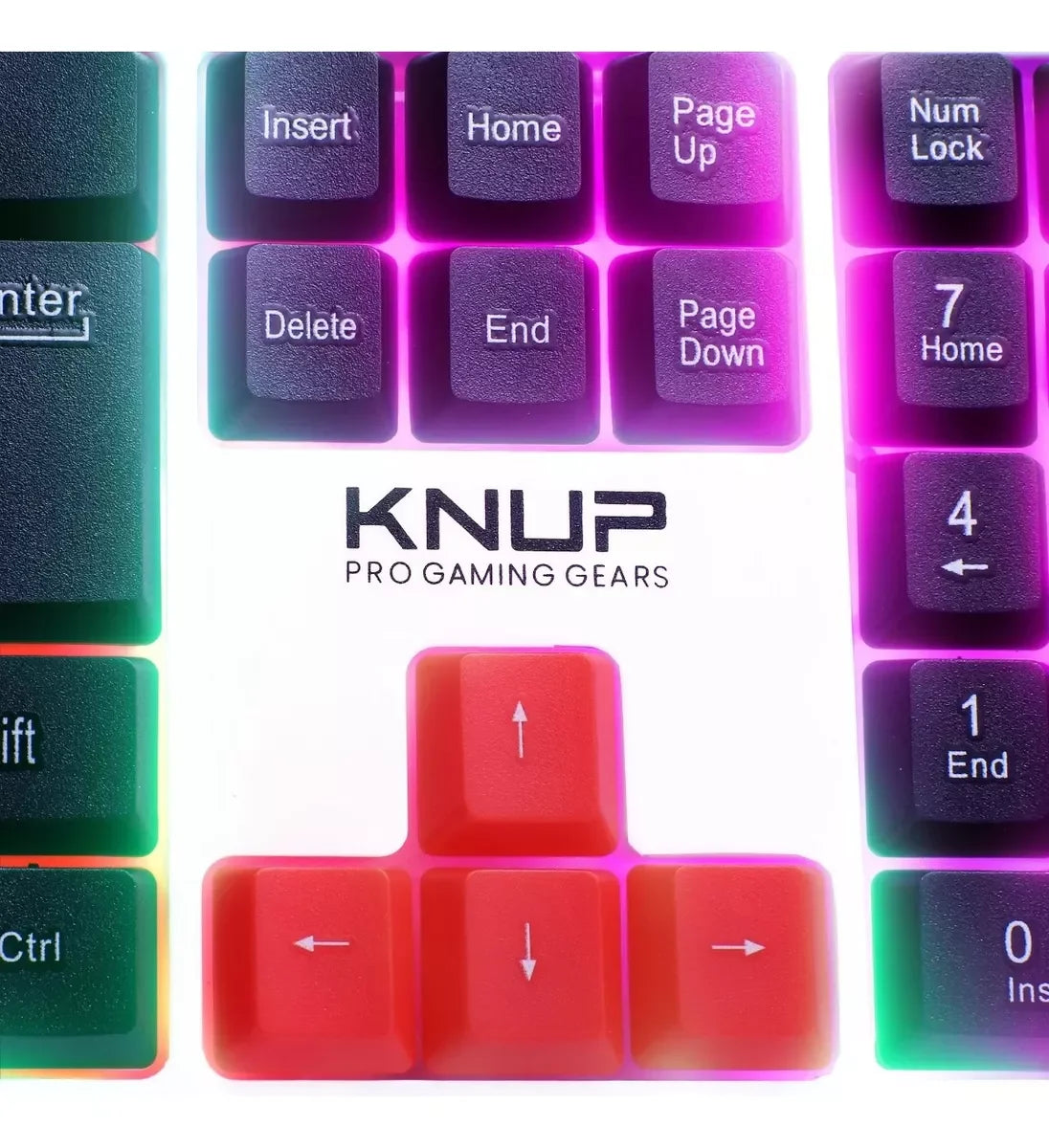 Gamer Knup Kp Te120 Rgb Led Abnt2 White Lighting Keys Portuguese Keys Brazil High Performance Resistant Keyboard