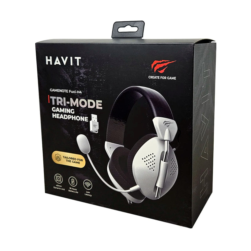 Headset Gamer Havit Gamenote Fuxi H4 BT 2.4GHz Type-C Branco
