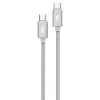 Type C to Type C Nylon Reinforced Cable 1m Silver-ELG