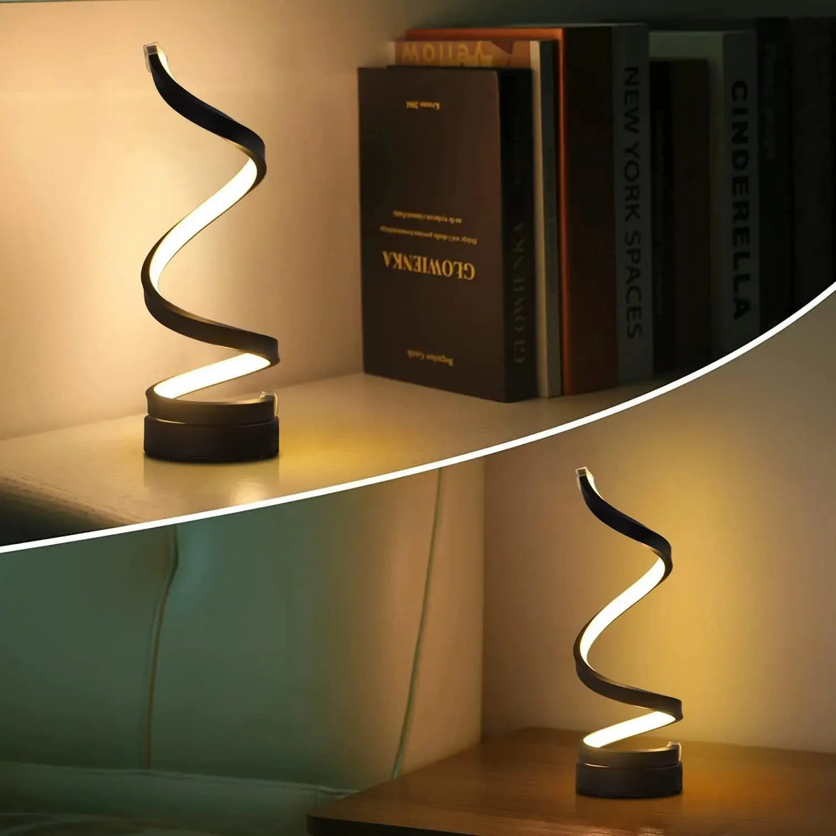 Luminária de Mesa Espiral LED Moderna